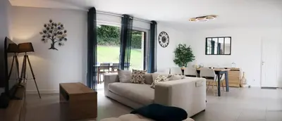 Coin salon dans l'établissement Mon havre de paix, Villa Campagne Charentaise