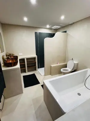 Salle de bains dans l'établissement Gîte L'Udik option 2 escape game
