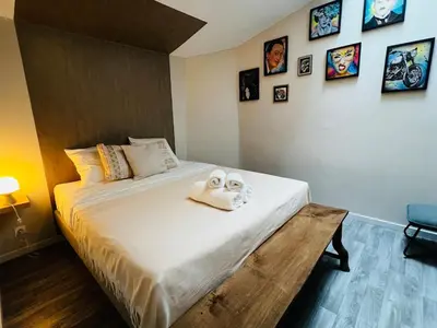Un ou plusieurs lits dans un hébergement de l'établissement Gîte L'Udik option 2 escape game