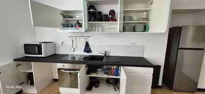 Cuisine ou kitchenette dans l'établissement Gites Le Saint Martin Le Convivial 6-8 people
