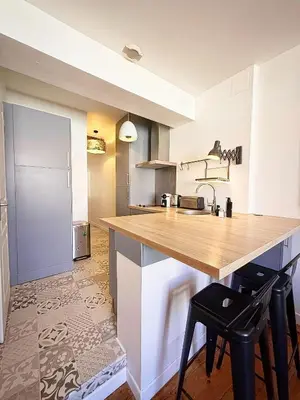 Cuisine ou kitchenette dans l'établissement Molinski, Centre-ville à 5 min du port