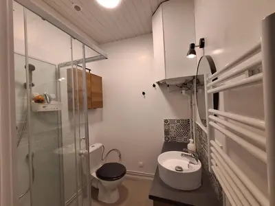 Salle de bains dans l'établissement Charmant T2 Aux 2 Marronniers