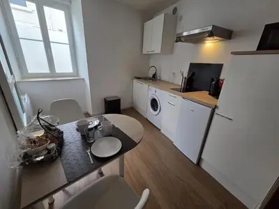 Cuisine ou kitchenette dans l'établissement Le Simba - grand studio avec Wi-Fi