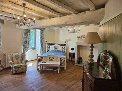 Un ou plusieurs lits dans un hébergement de l'établissement Charente Cozy Family Winter Retreat