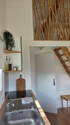 Cuisine ou kitchenette dans l'établissement Cottage Atypique