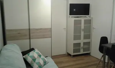Télévision ou salle de divertissement dans l'établissement Alizé Rochefort appartement