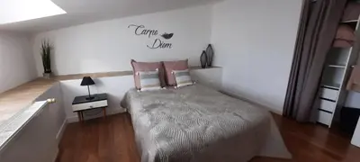 Un ou plusieurs lits dans un hébergement de l'établissement Maison tout confort 6 personnes - 3 chambres -