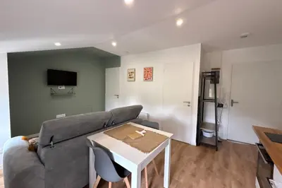 Télévision ou salle de divertissement dans l'établissement Le Repos