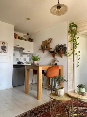 Cuisine ou kitchenette dans l'établissement L appart de steph