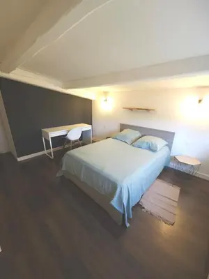 Un ou plusieurs lits dans un hébergement de l'établissement Maison proche commerce, 20 min du Futuroscope