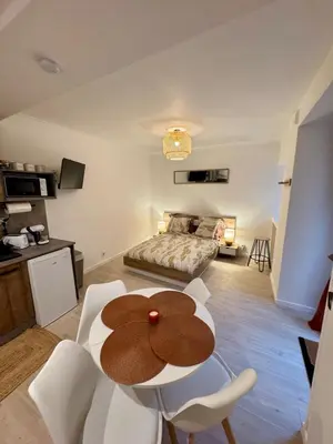 Cuisine ou kitchenette dans l'établissement Studio cozy et fonctionnel au cœur de Mansle