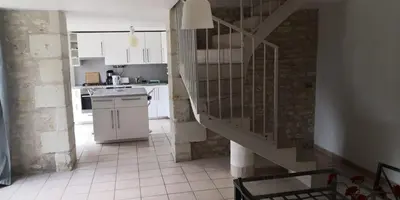 Cuisine ou kitchenette dans l'établissement Gîte proche du Futuroscope