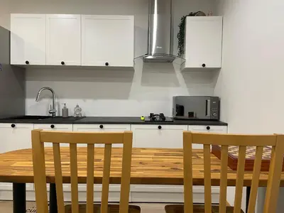 Cuisine ou kitchenette dans l'établissement Studio