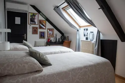 Un ou plusieurs lits dans un hébergement de l'établissement Les chambres du Bocage - Chambre Marylin