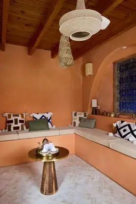 Coin salon dans l'établissement Riad Secret Love Room Marrakech Hammam & Balnéo