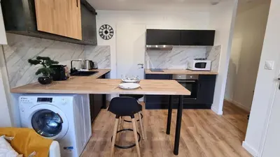 Cuisine ou kitchenette dans l'établissement Le Refuge Angérien