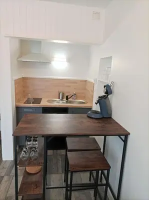 Cuisine ou kitchenette dans l'établissement Super studio à Poitiers