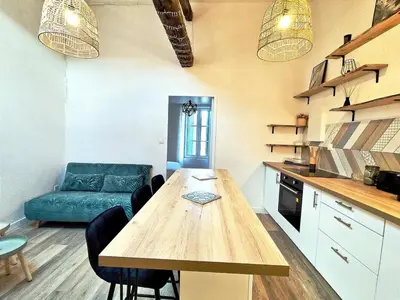 Cuisine ou kitchenette dans l'établissement La Chaume, jolie appartement à Poitiers