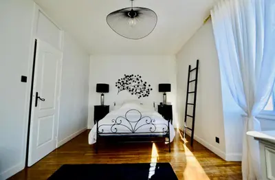 Un ou plusieurs lits dans un hébergement de l'établissement Grande maison de charme - Proche de La Rochelle