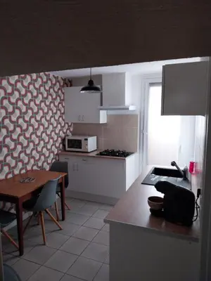 Cuisine ou kitchenette dans l'établissement Maisonette Syl' -vie