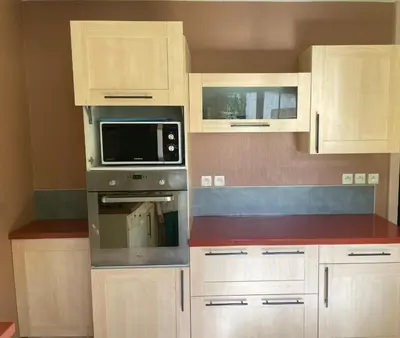 Cuisine ou kitchenette dans l'établissement Gîte centre coulon - Le Héron