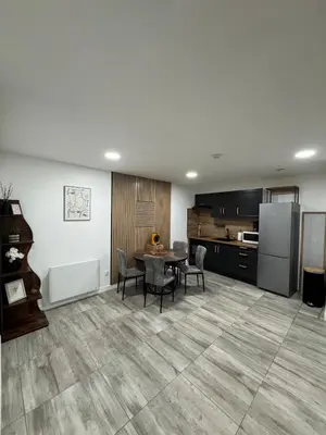 Cuisine ou kitchenette dans l'établissement La Suite Mirebalaise
