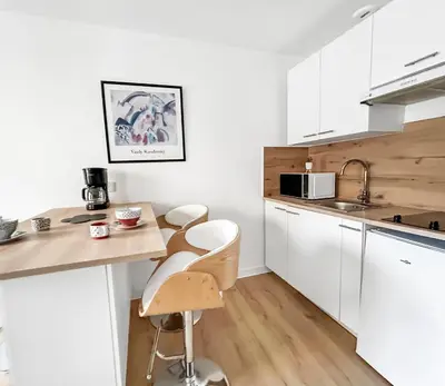 Cuisine ou kitchenette dans l'établissement Appartement moderne et lumineux en centre-ville
