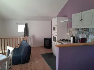 Cuisine ou kitchenette dans l'établissement 35 m2 independent studio
