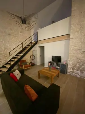 Coin salon dans l'établissement Gîte ChaRose Maison dans le Marais Poitevin