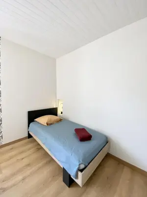 Un ou plusieurs lits dans un hébergement de l'établissement Maison rénovée 2022, Patio et garage Centre LR !