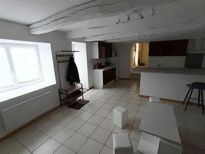 Cuisine ou kitchenette dans l'établissement Gîte ô scope