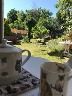 Jardin de l'établissement chambre spacieuse dans maison de ville avec jardin
