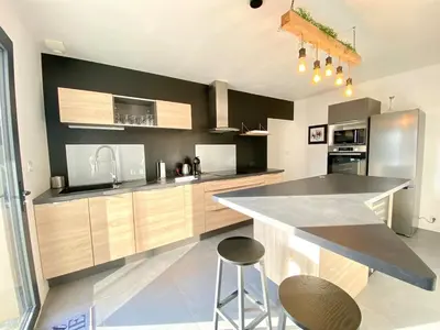 Cuisine ou kitchenette dans l'établissement La Maison des Oiseaux