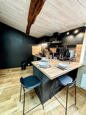 Cuisine ou kitchenette dans l'établissement Saint Nico Admiral 5 min to Port, Train Station