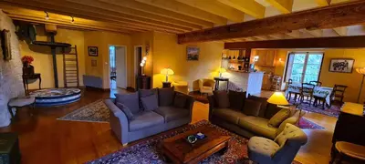 Coin salon dans l'établissement Le Moulin de Mansle