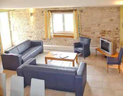 Télévision ou salle de divertissement dans l'établissement Maison de charme avec piscine et jardin à Saint-Vincent-la-Châtre