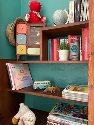 Bibliothèque dans la maison de vacances