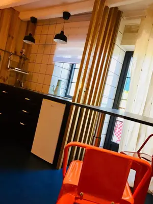 Cuisine ou kitchenette dans l'établissement Refuge de Campagne 