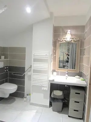 Salle de bains dans l'établissement Maison spacieuse à Cabariot
