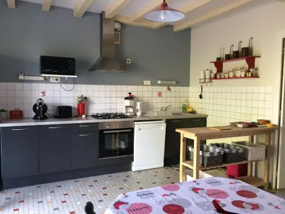 Cuisine ou kitchenette dans l'établissement La Ferme Fortin