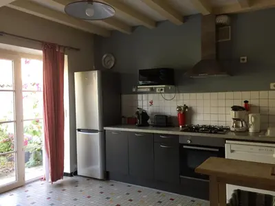 Cuisine ou kitchenette dans l'établissement La Ferme Fortin