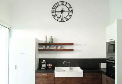 Cuisine ou kitchenette dans l'établissement Gite de St Hilaire