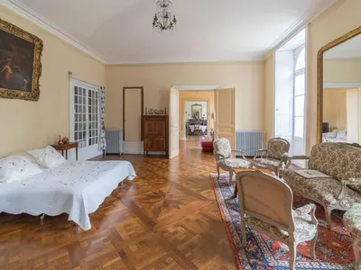 Un ou plusieurs lits dans un hébergement de l'établissement Chambre d'hotes La maison de Maître