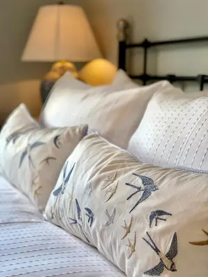 Un ou plusieurs lits dans un hébergement de l'établissement Maison Hirondelles Hôtes