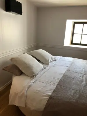 Un ou plusieurs lits dans un hébergement de l'établissement Spa campagne design