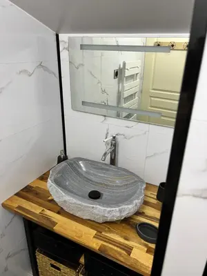 Salle de bains dans l'établissement Relais de la Venise verte