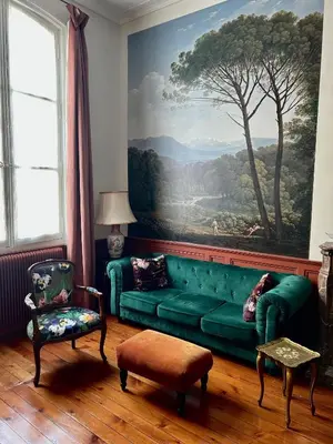 Coin salon dans l'établissement Le Jardin des Anges
