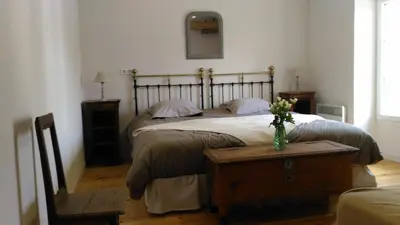 Un ou plusieurs lits dans un hébergement de l'établissement Le Gué Renard-un Balcon Sur La Charente