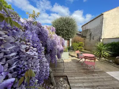 Jardin de l'établissement Logis Hôtel Le Central