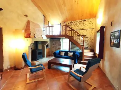 Coin salon dans l'établissement Gîte de la Barlière
